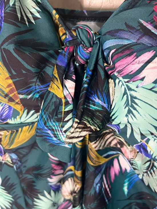 Swimsuits For All Women's One-piece Teal Multicolor Tropical Print Size 20 - Picture 5 of 7